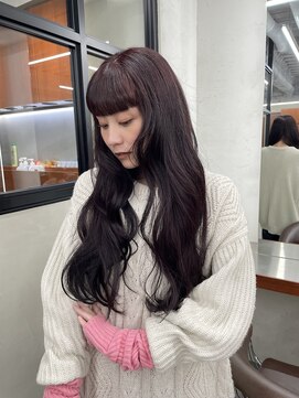 ニコ トウキョウ 渋谷(nico TOKYO) ダブルカラーチェリーレッドピンクブラウン韓国レイヤーロング