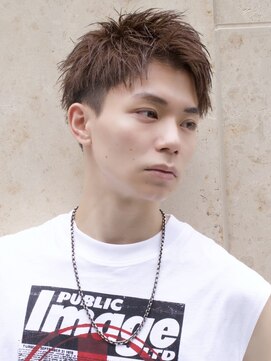 短髪アップバング刈り上げツーブロック束感ベリーショート