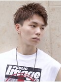 短髪アップバング刈り上げツーブロック束感ベリーショート