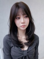アルバム 池袋(ALBUM)&nbsp;韓国ヘアロング前髪カット顔周りレイヤー_F21316