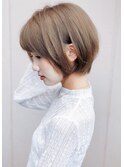 【Agu hair】小顔可愛い大人ショート ショートボブ☆グレージュ