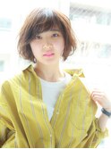 ■M.SLASHセンター南・19-18★■斜めバングくせ毛風柔ふわボブ