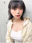 韓国ヘア/ボブ/切りっぱなし/外ハネボブ/暗髪/透明感カラー