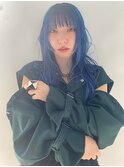 ブルーカラー＆抜け感ロング