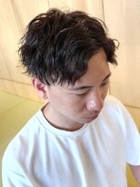 ニアウ 伊勢崎連取店(Niau)&nbsp;アップバング刈り上げショートメンズツイストスパイラルパーマ