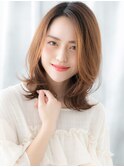 外国人風ハイトーンカラー外ハネくびれロブm古河20代30代40代