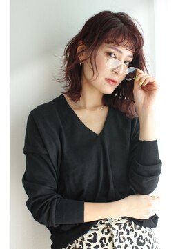 ルー(Luu) オン眉バンクカジュアルカール♪ヴァイオレットレッド