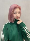 美髪＊切りっぱなしボブ＊ペールピンク＊髪質改善【Zina札幌】