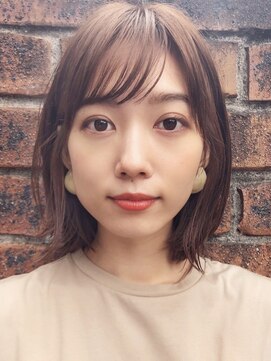 ノイ(noi) 顔周りレイヤーカットグレージュカラーくびれボブベージュカラー