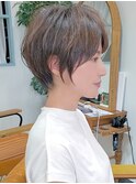 ひし形ショートボブハイライトレイヤーボブ30代40代50代６０代