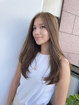 サロンドミルク 原宿(salon de MiLK) ハイライトミルクティーベージュロングレイヤーカット/原宿