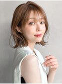くびれヘアモテ髪結べるボブアプリコットオレンジ#517f0822