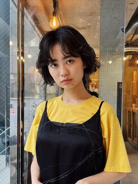 ヒュージ 三軒茶屋(huge) ショートボブ/ニュアンスパーマ/顔周りカット/20代30代
