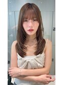 韓国ヘア／ミディアム/レイヤーカット／前髪カット