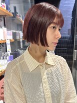 ノラ ヘアーサロン(NORA HAIR SALON) 【大久保】ブリーチなしダブルカラーチェリーレッドボブカット