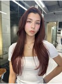 ◯ロングレイヤー似合わせカット暖色カラー