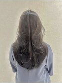 ブリーチなしグレージュレイヤーカット