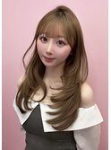 レイヤーカット/韓国ヘア/ブラウンベージュ/前髪カット