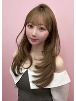 リッカ(LICCA)&nbsp;レイヤーカット/韓国ヘア/ブラウンベージュ/前髪カット