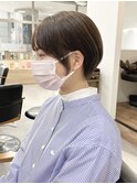 大人可愛い20代30代前下がり丸みショートベージュ【横浜】渋谷