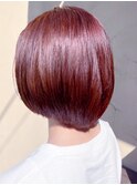 20代30代40代ピンクブラウン髪質改善カラー艶感丸みボブ