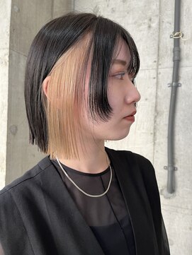 サクラ 岐阜(SAKURA) インナーカラーベージュ　ボブ　フェイスレイヤー　岐阜美容室
