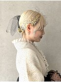 成人式卒業式カラー振袖袴レース着物金箔水引ヘアアレンジK1118