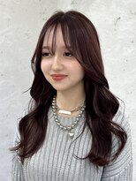 ロンドプランタン 恵比寿(Lond Printemps)&nbsp;ブリーチ１回のレッドブラウン　韓国風くびれレイヤースタイル