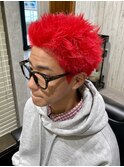 メンズカラーメンズ綺麗な赤髪メンズスパイキーショートメンズ