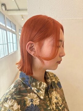 ポート 蕨(PORT) ぱっつりボブとオレンジカラー【天間　彩香】