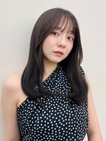 ヒュー 広島(HEW)&nbsp;フェイスレイヤー大人かわいいミディアムシースルーヘア20代30代