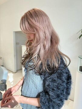 ハイブ 金沢(Hive) ピンクベージュ　裾カラー　レイヤーカット