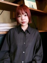 ネロ ヘアサロン 渋谷(NERO HAIR SALON)&nbsp;アプリコットオレンジ×ボブ　【倉畑果歩】