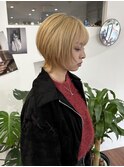 ショート/ウルフ/ブリーチ/ウルフカット/顔周りカット/ベージュ