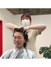 メンズカット+天使のシェービング+ヘッドスパ(眉毛カット込み)