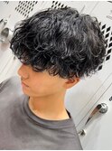 波巻きスパイラルパーママッシュショート無造作パーマ刈り上げ