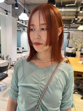 キャロルガーデンズ ボコカ 表参道(Carroll Gardens bococa) 【kacho】オレンジカラー　ステップカット