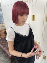 ナジック(749)&nbsp;切りっぱなしボブ×ワインレッドカラー