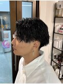 センターパート 縦落ちツイストスパイラルパーマ 佐世保