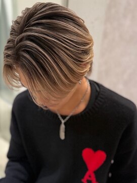 アンサー 渋谷(ANSWER) メンズバレイヤージュカラーハイライトカラーセンターパート韓国