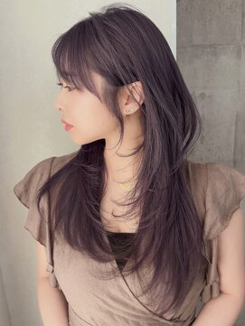 スターズレイ 本川越(STARS ray) ラベンダーグレージュ ブリーチ レイヤーカット 顔周りカット