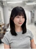 ミディアムレイヤー/ブリーチなし/髪質改善/韓国ヘア/顔まわり