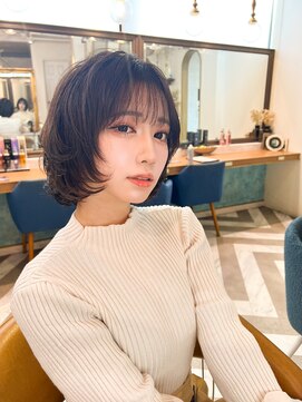 ロンドアベニール 北千住(Lond avenir) オリーブグレー/レイヤーカット/黒髪/マロンベージュ/北千住