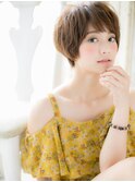 大人ガーリーミルクティーカラーショートボブa小山10代20代30代