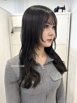 エイチ 梅田(H) グレージュショートヘアボブヘアシースルーマッシュタッセルボブ