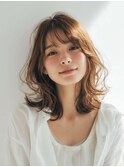 ミルクブラウン/ダークパープル/ナチュラルショート/夏/センター
