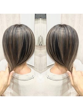 ヘアアンドメイクユ ニキス 利府店(HAIR&MAKE UNIXIS) 切りっぱなし外ハネスタイル