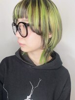 モリオフロムロンドン 原宿本店(morio from London)&nbsp;【morio原宿】マッシュウルフ／デザインカラー／グリーン