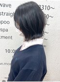 【morio】札幌ボブ　ぱつっと黒髪エアリーボブ
