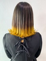 アルバム 渋谷パルコ(ALBUM) イエロー裾カラー_チェリーブラウンフェミニンロング_ba363833